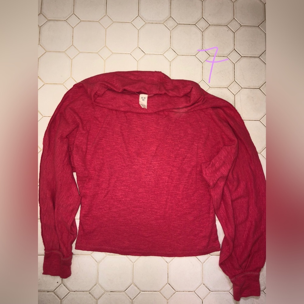 Free People pink cowl neck long sleeve tunic